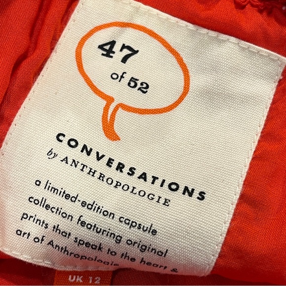 Anthropology Sleeveless Floral Red midi Dress size 8 - Picture 10 of 13